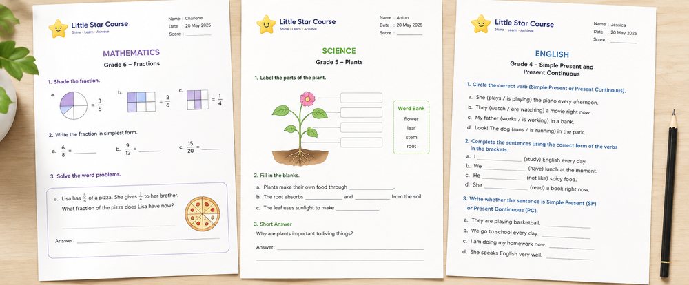 Personalized worksheet example